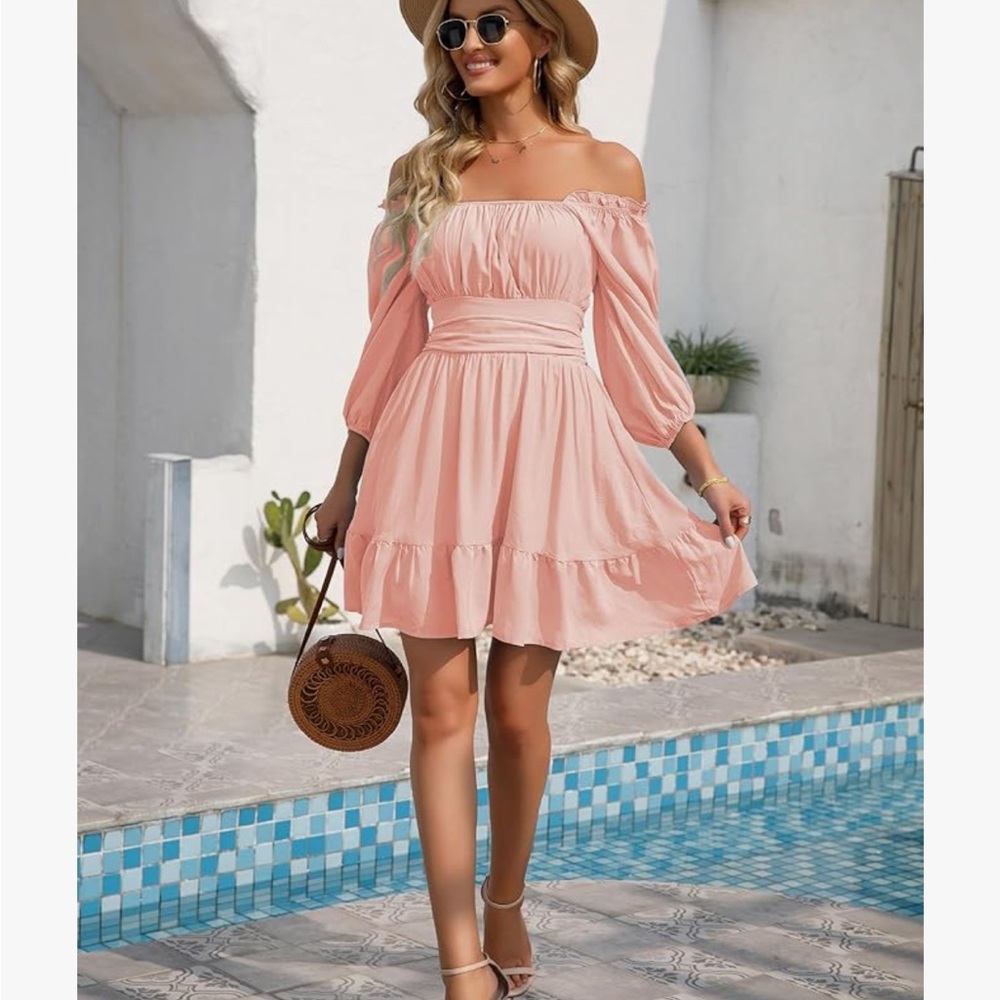 Elegant Pink Off-Shoulder Dress
